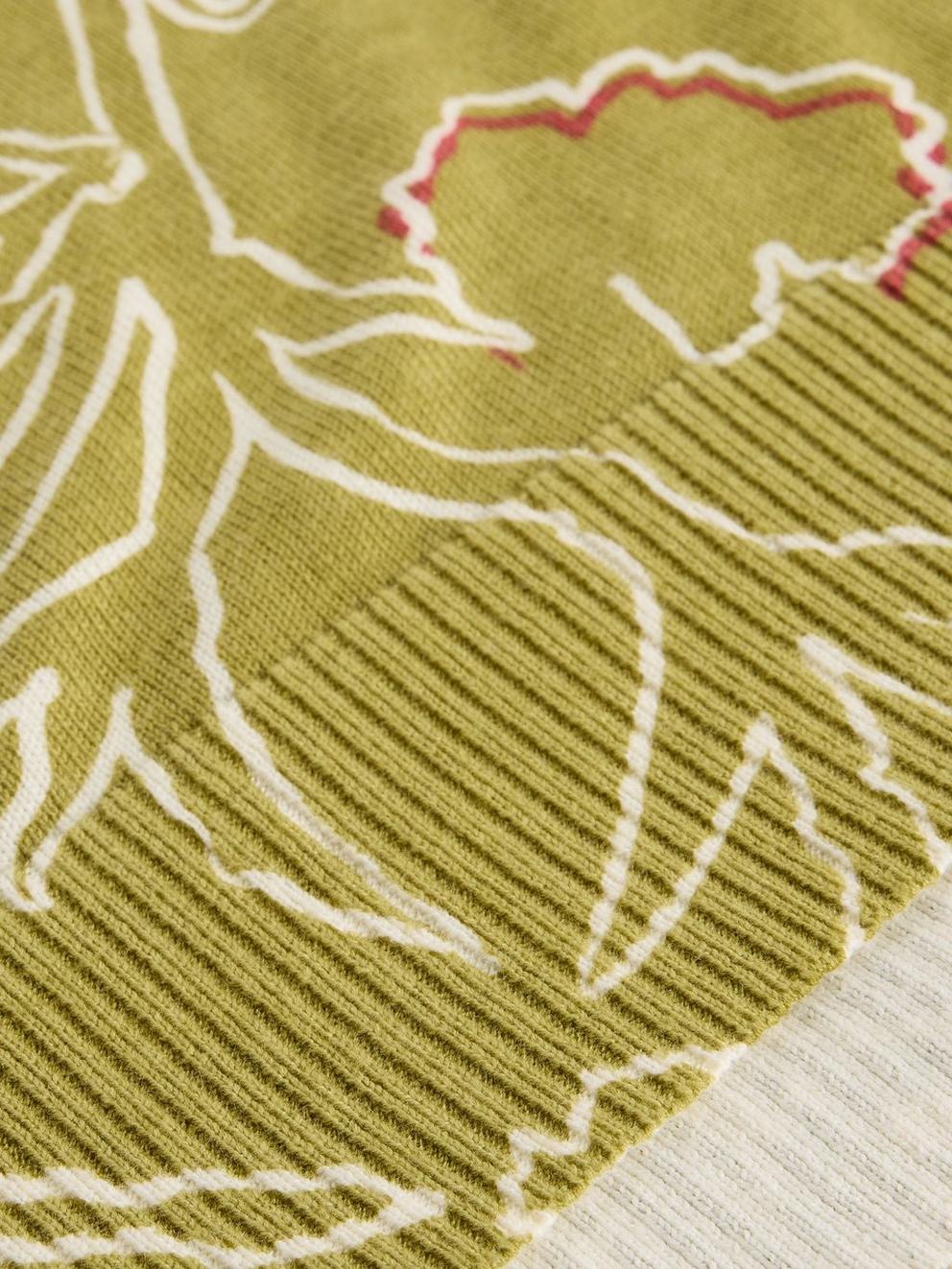 Olive Print Crew Neck Jumper