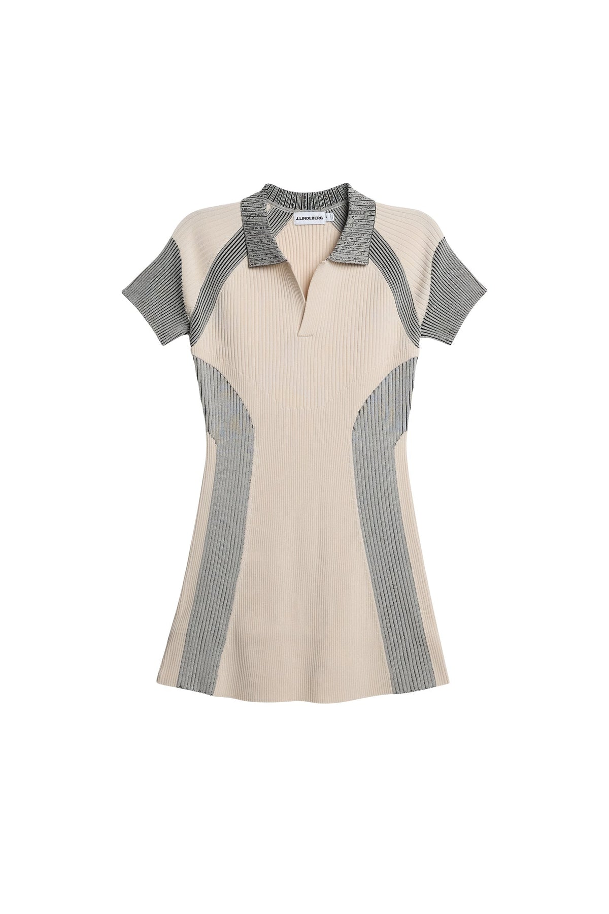 Tala Contrast Rib Knit Dress / Moonbeam