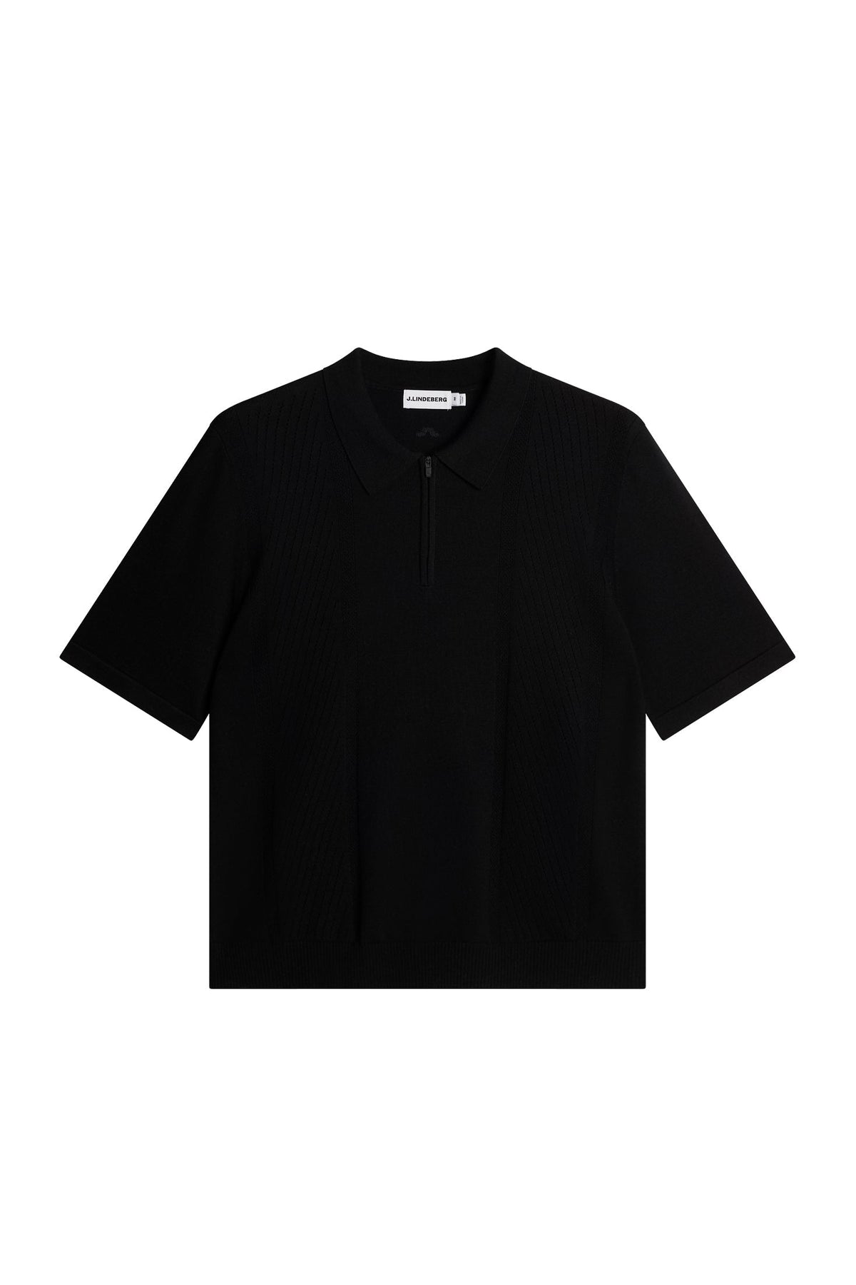 Remy Structure Zip Knit Polo / Black