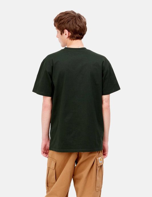 T-shirt American Script - Vert Cèdre Foncé