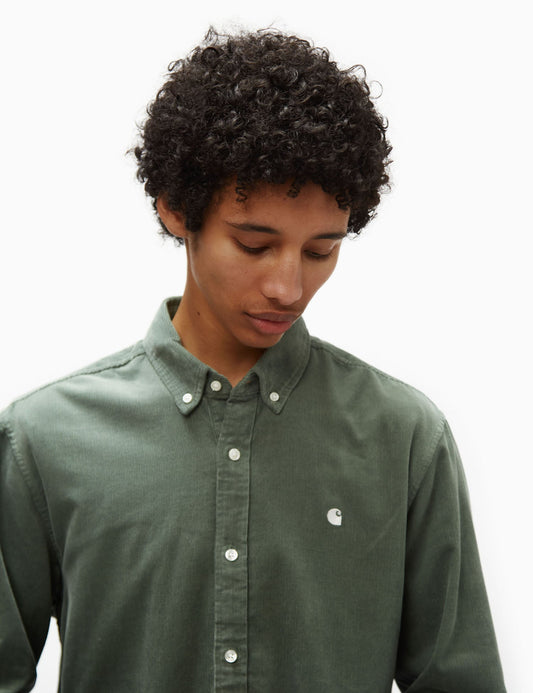 Chemise Madison en velours côtelé (coupe normale) - Vert Park