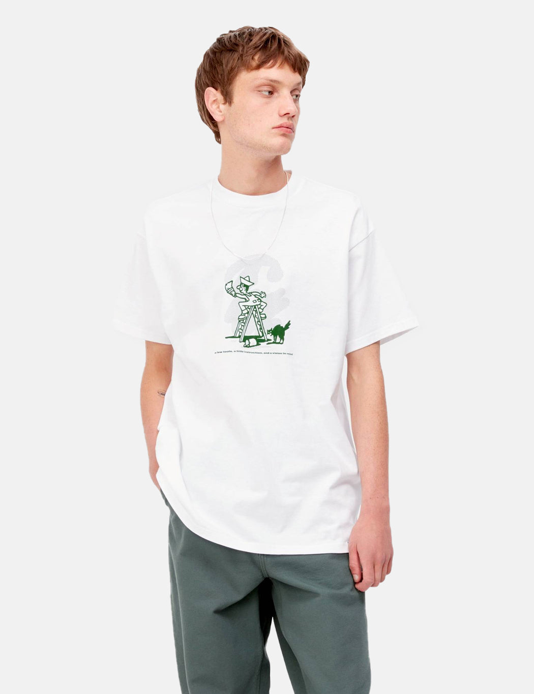 Lucky Painter T-Shirt – Aschmelierter Grauton/Enzianblau