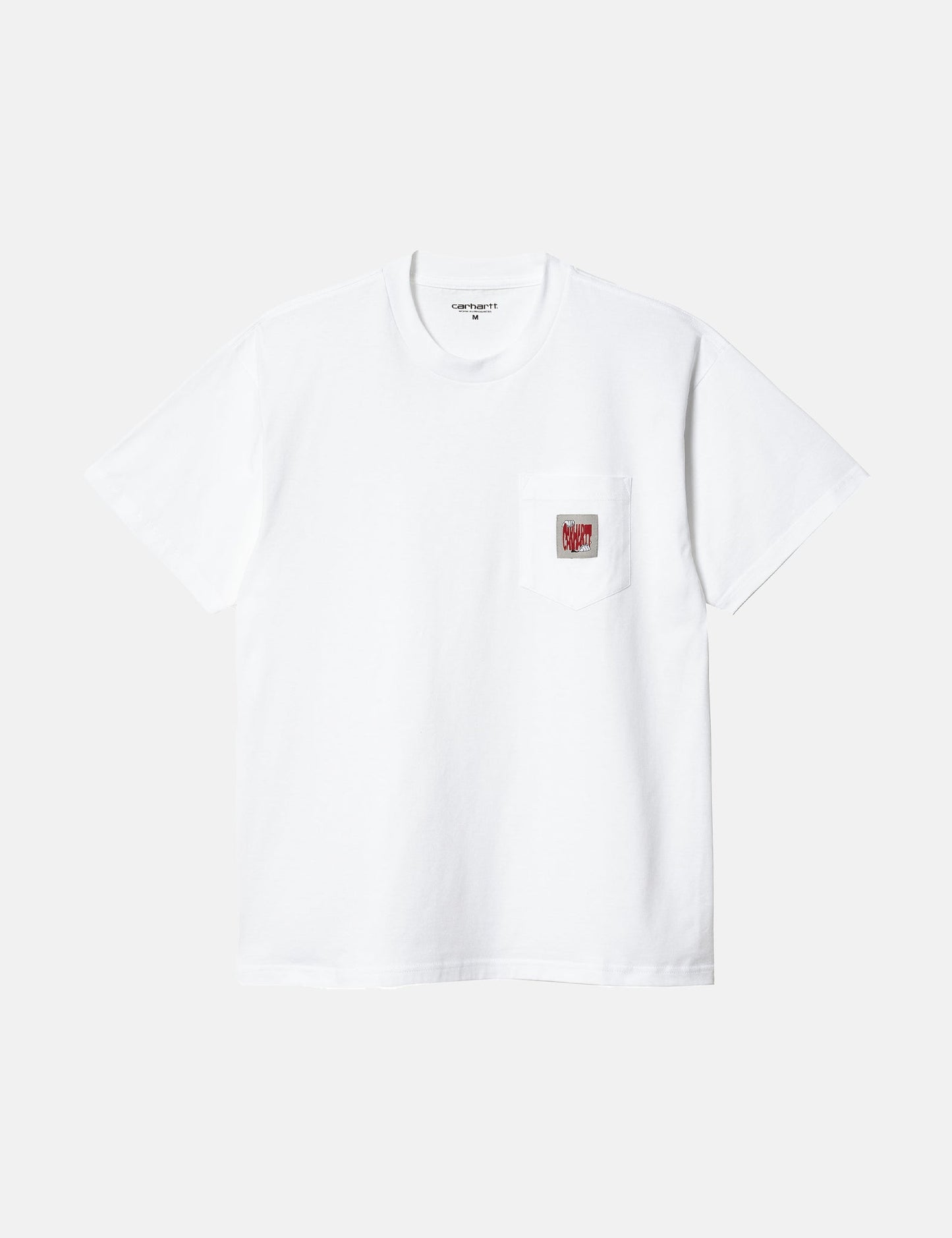 Stretch-T-Shirt mit Tasche (Regular/Bio) – Weiß