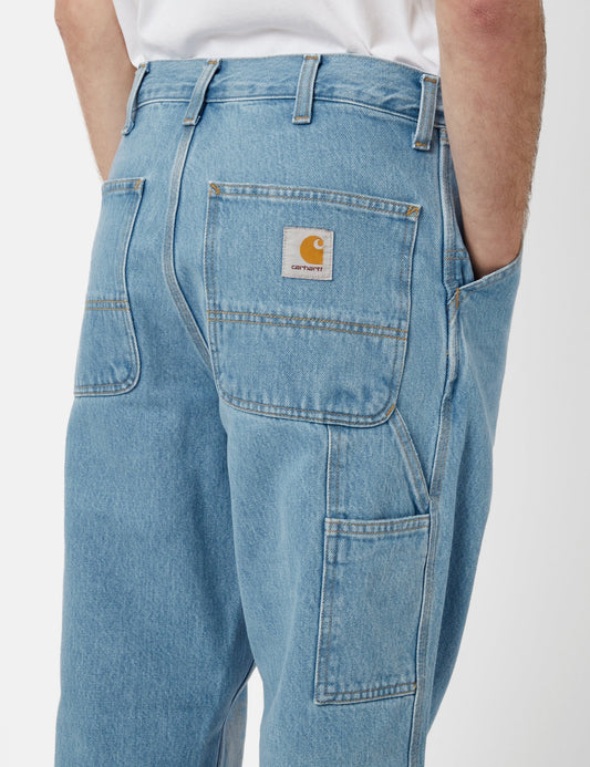 Pantalon ample à genoux simples - Bleu délavé "Heavy Stone"
