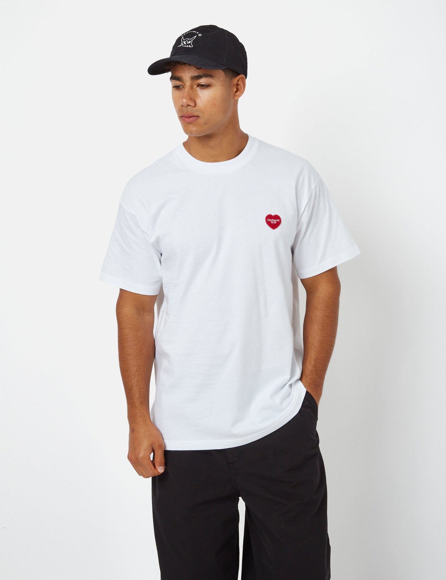 T-Shirt „Doppeltes Herz“ (Bio) – Schwarz