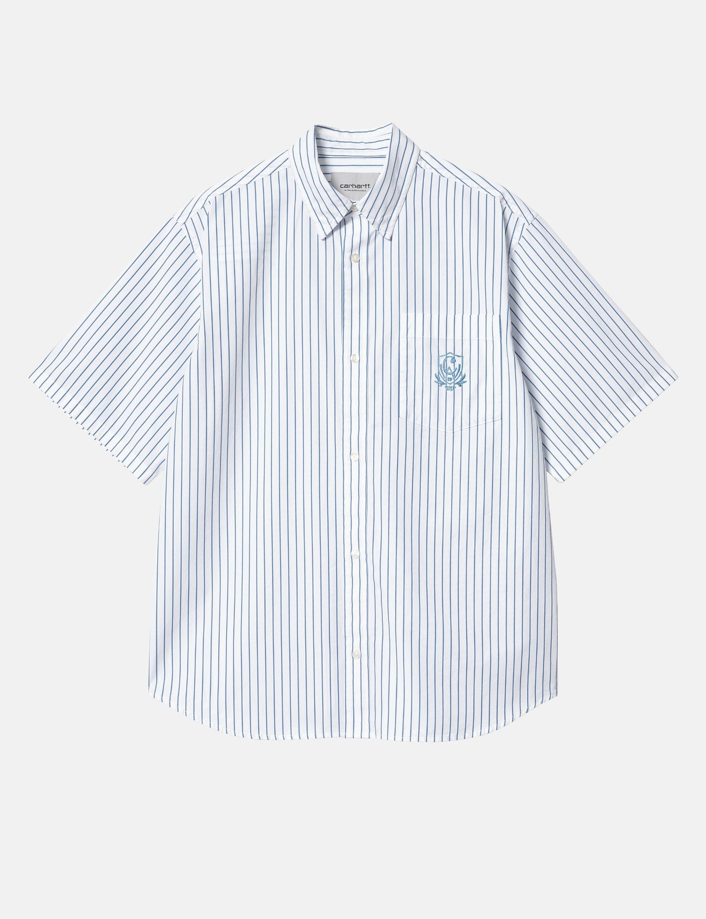 Kurzarmhemd Linus Streifen - Bleach Blue
