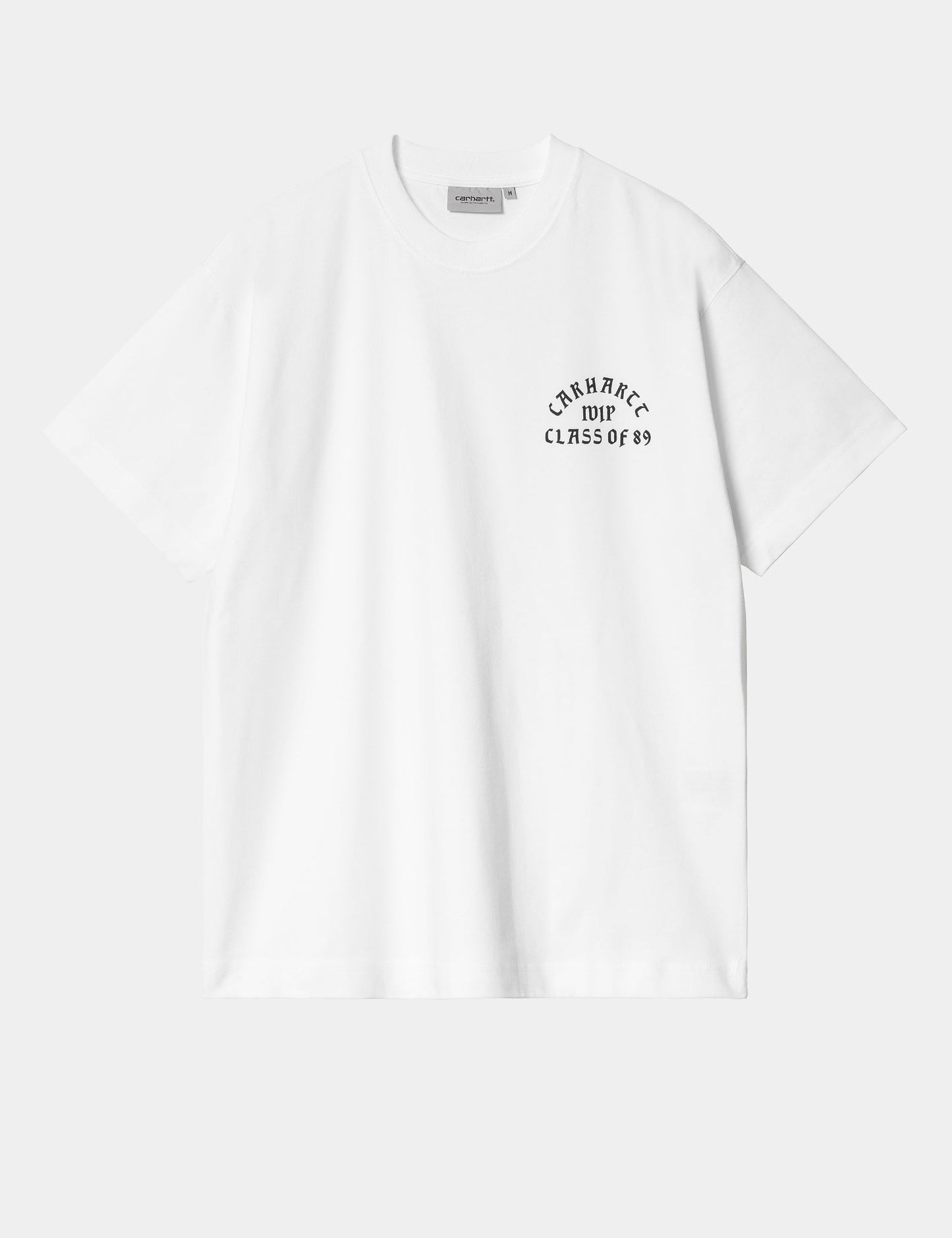 T-Shirt „Klasse von 89“ (locker geschnitten) – Weiß/Schwarz