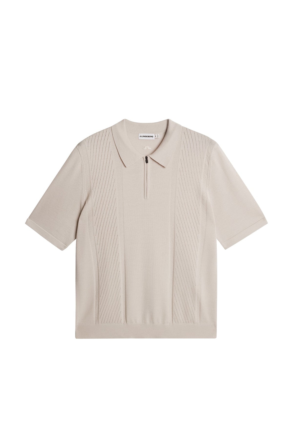 Remy Structure Zip Knit Polo / Moonbeam