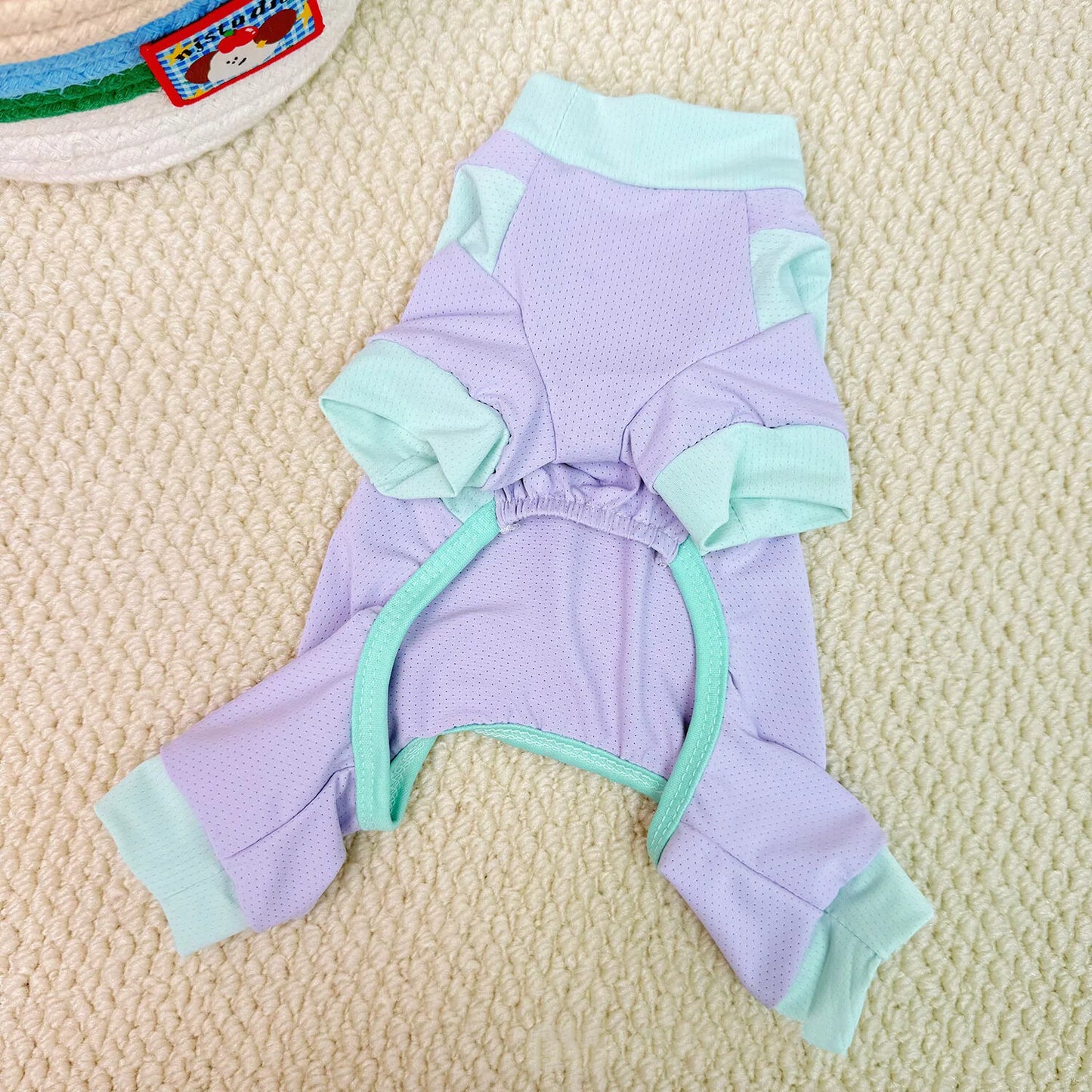 Personalized Leather Patch Name Breathable Summer Pet Jumpsuit | inCloth64