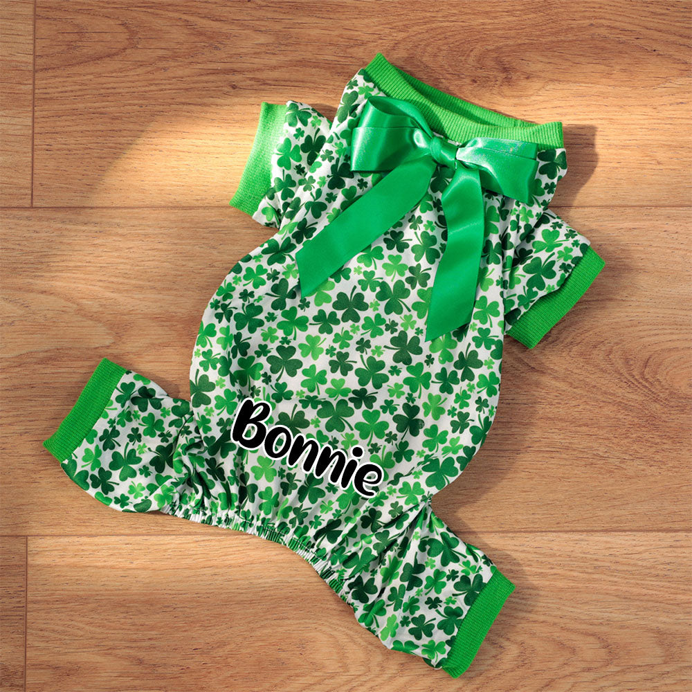 Combinaison personnalisée pour animaux de compagnie « Lucky St. Patrick's Day » | inCloth07