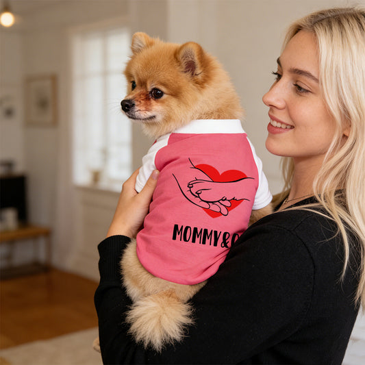 Personalized Mother's Day Color-Block Pet T-shirt | inCloth42