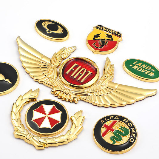 Autocollants de carrosserie 3D dorés pour voiture pour masquer les rayures, autocollants décoratifs, ailes, étiquette latérale, autocollants de logo de voiture