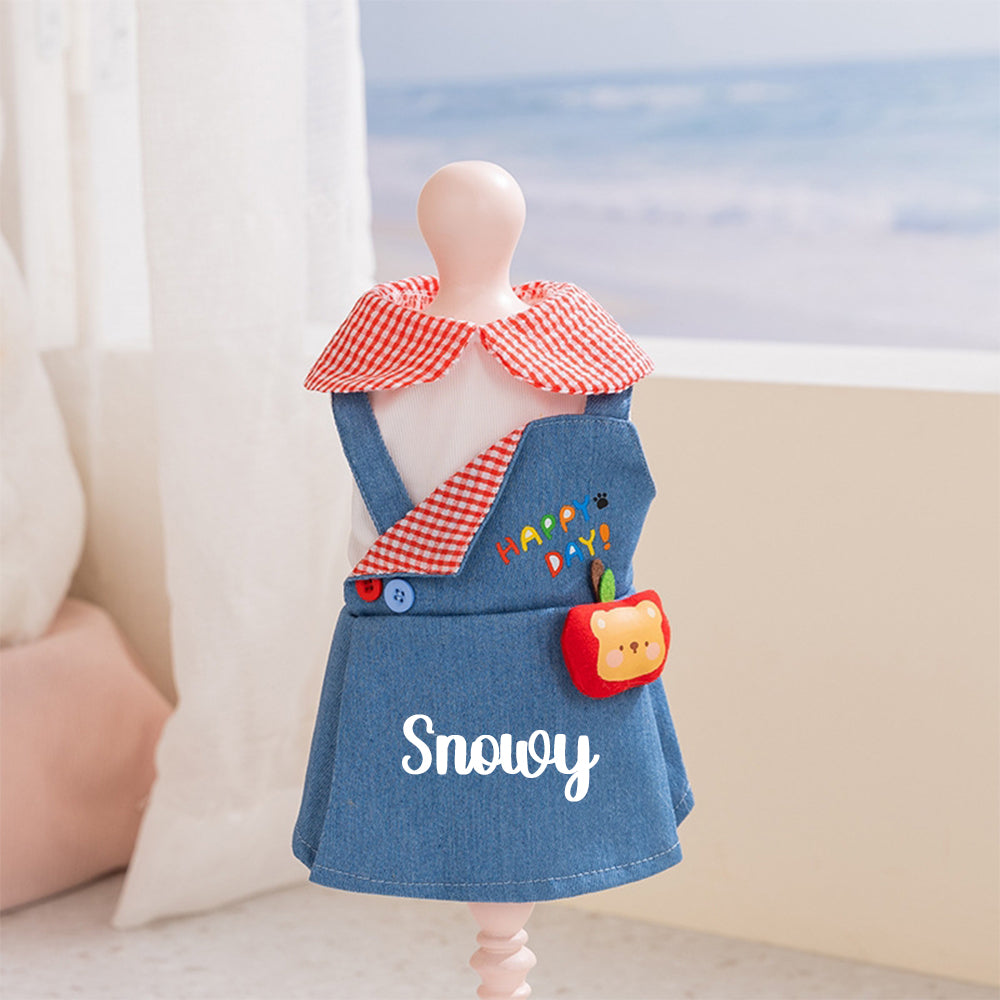 Personalized Name Pet Denim Overalls Dress  | inCloth59