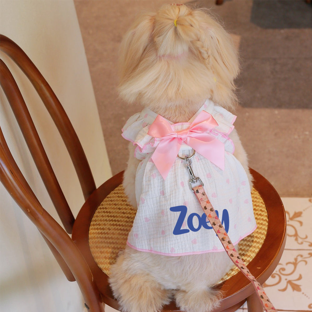 Personalized Pet Floral Bowknot Dress | inCloth38