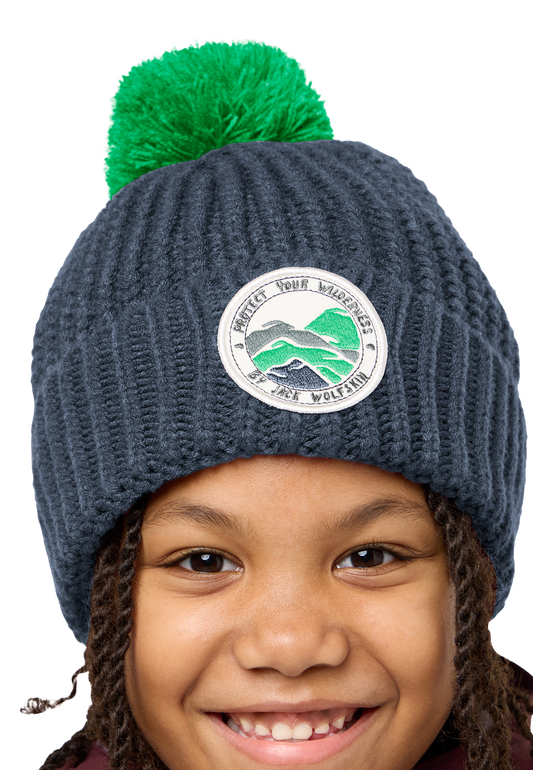 POMPOM BADGE BEANIE K