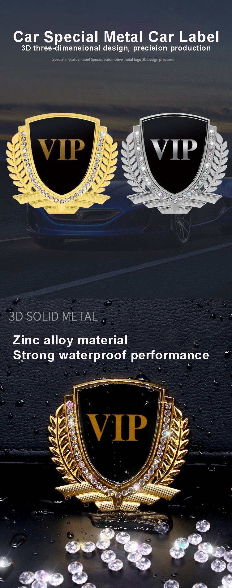 Heißer Verkauf 🎉50 % RABATT🎉3D Weizenohr Diamant Metall Kreativer Autoaufkleber