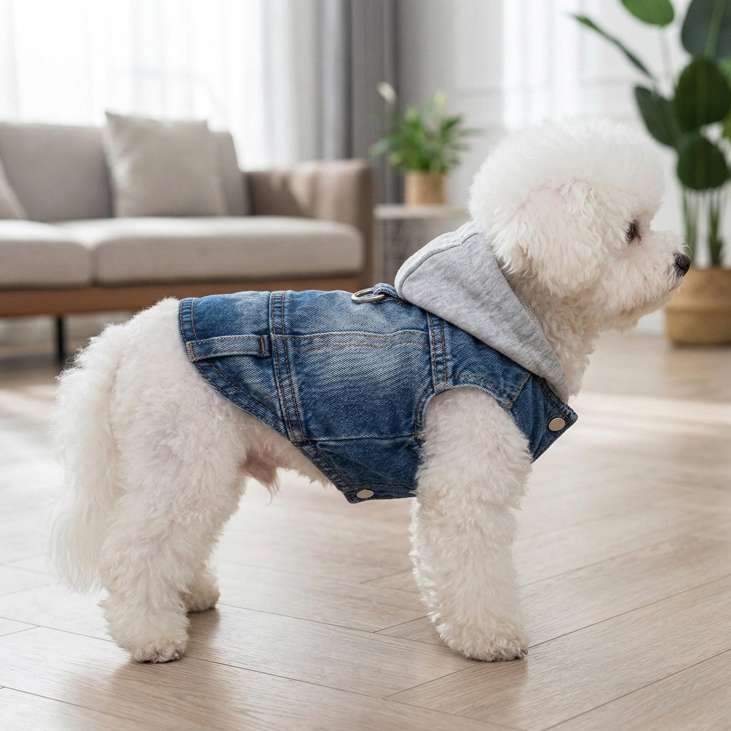 Personalized Name Denim Pet Hoodie Jacket | inCloth60