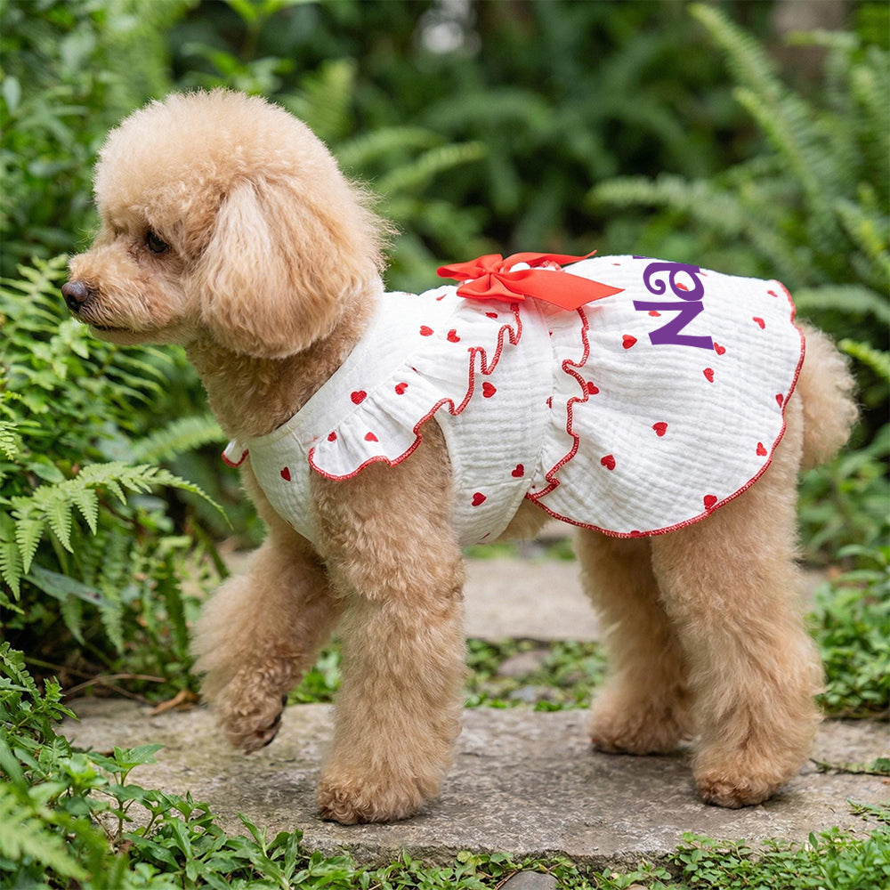Personalized Pet Floral Bowknot Dress | inCloth38