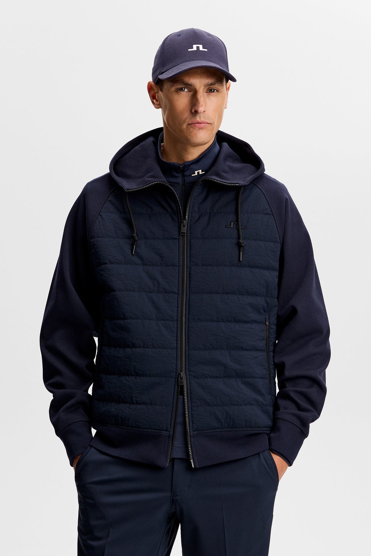 Mijo Hybrid Zip Hood Jacket / Navy