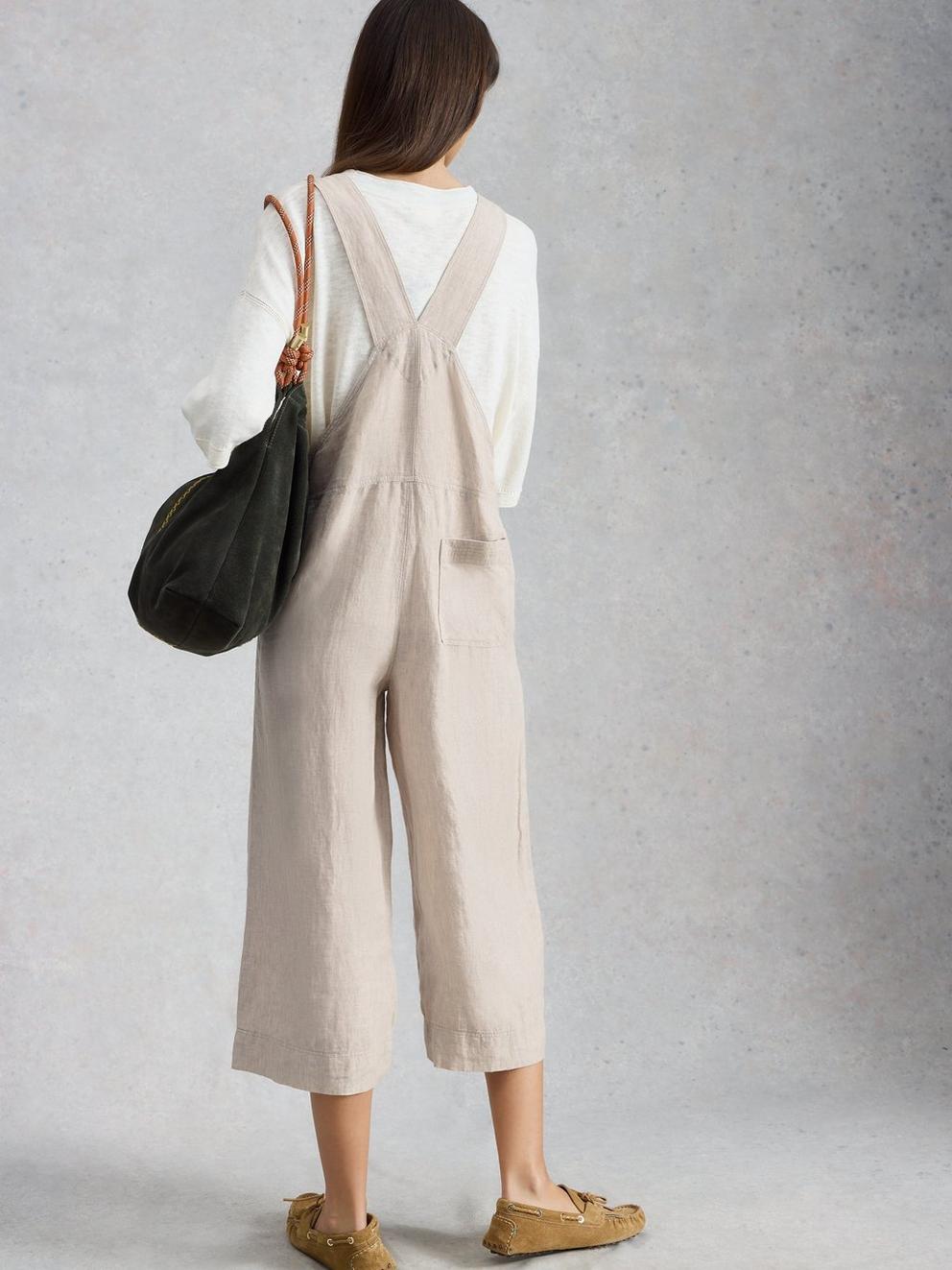Viola Sleeveless Linen Dungaree