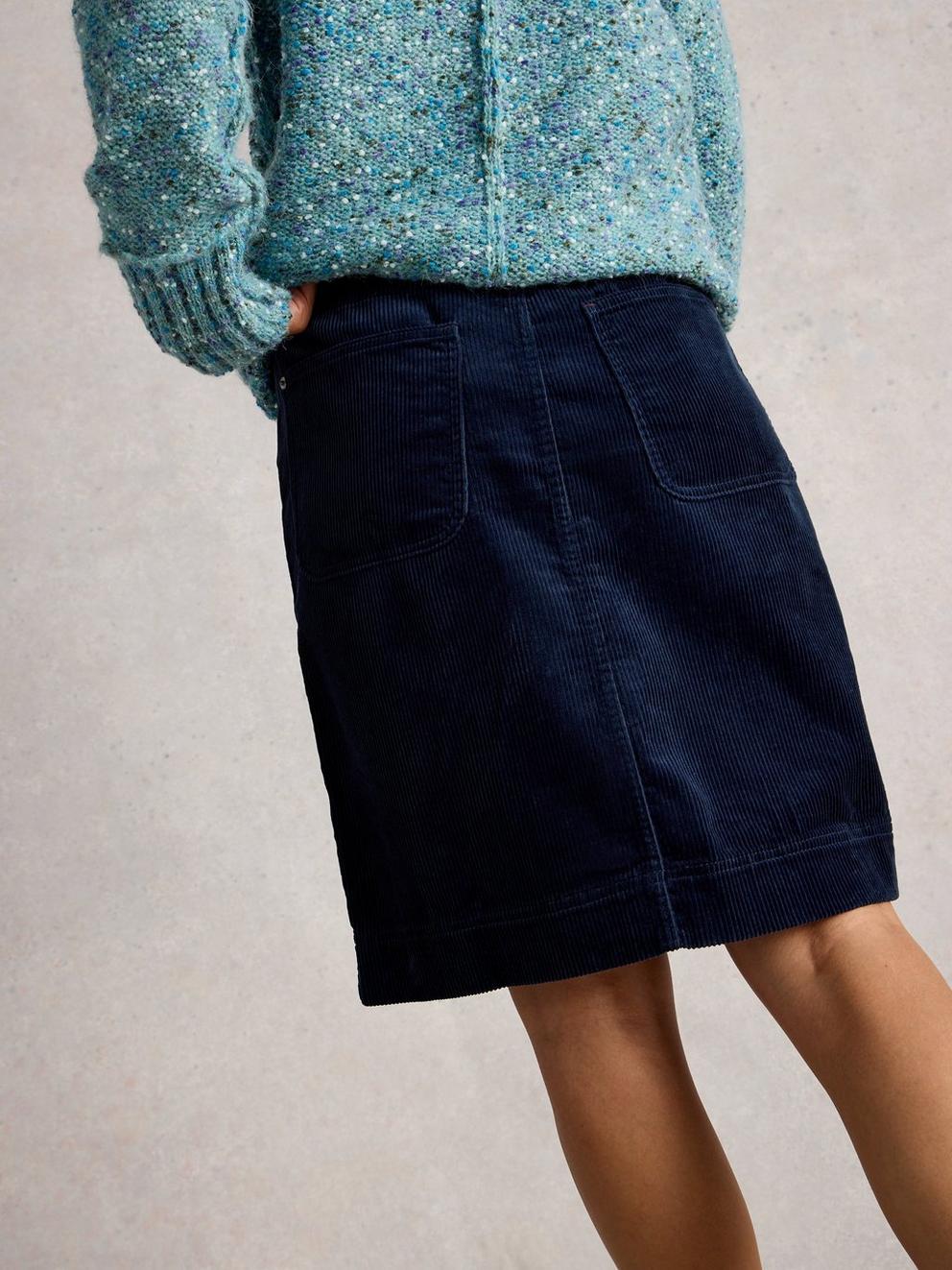 Tia Cord Knee Length Skirt