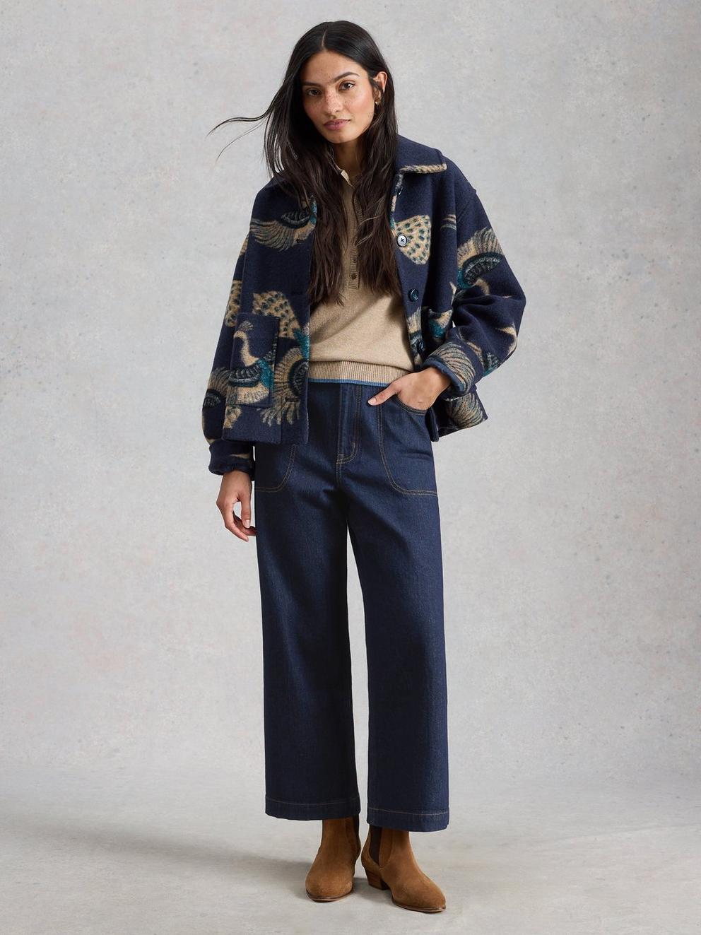 Tia Wide Leg Crop Denim Jeans