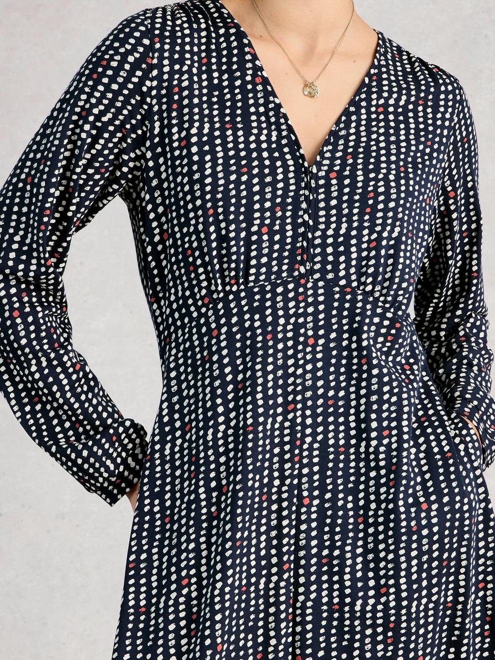 Megan Jersey Long Sleeve Midi Dress