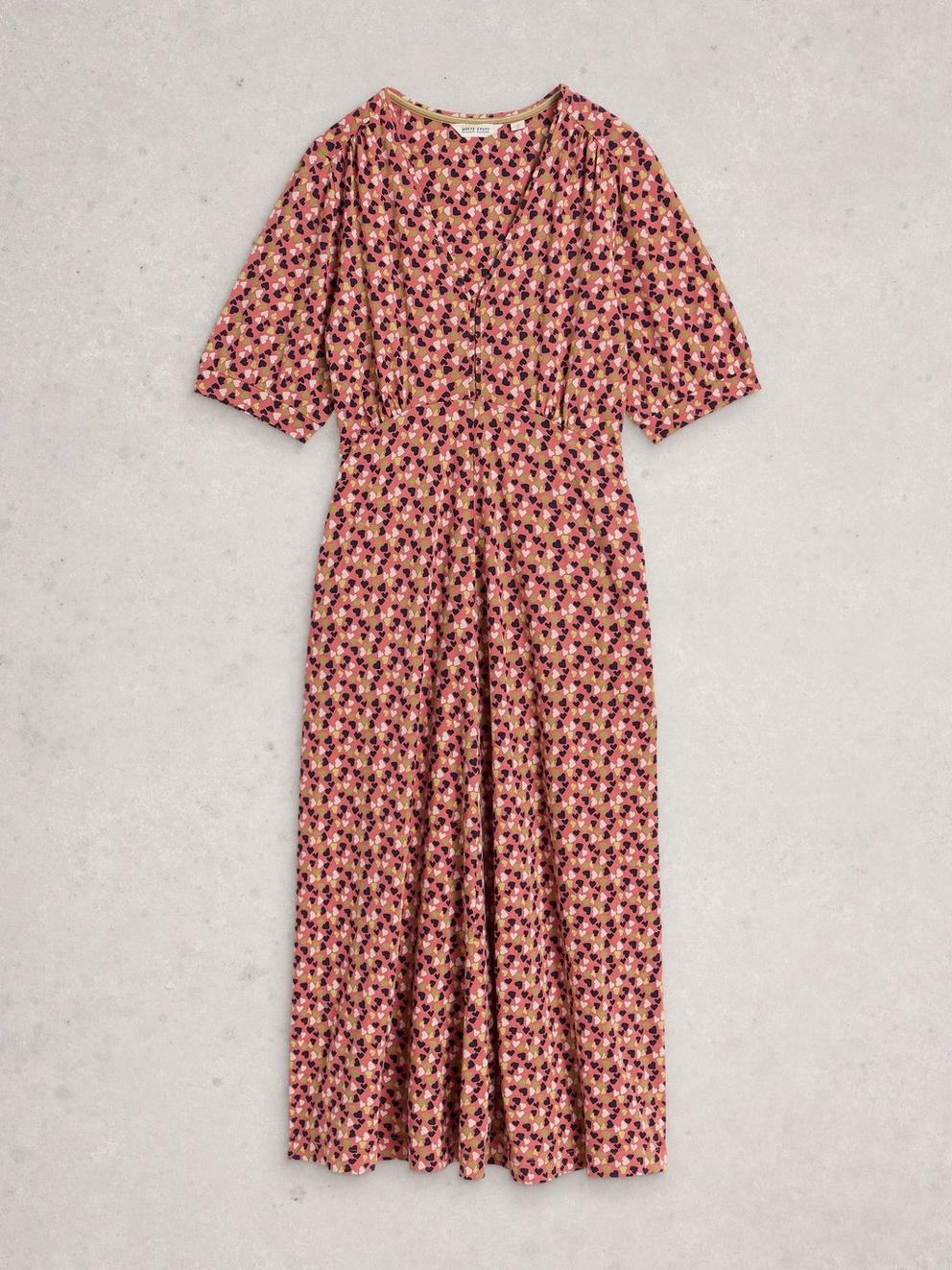Megan Short Sleeve V Neck Jersey Dress