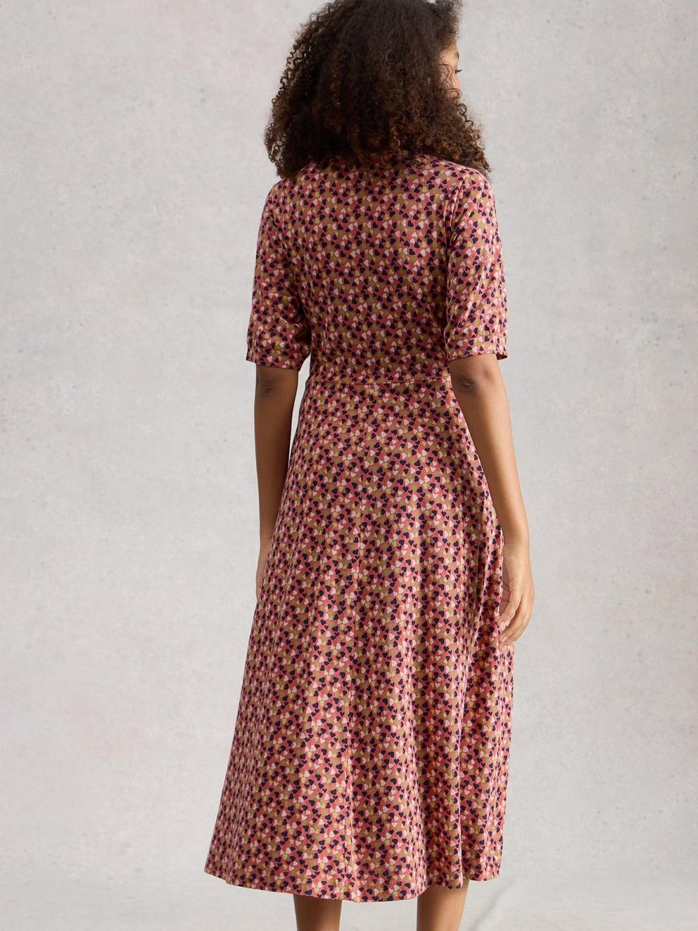 Megan Short Sleeve V Neck Jersey Dress