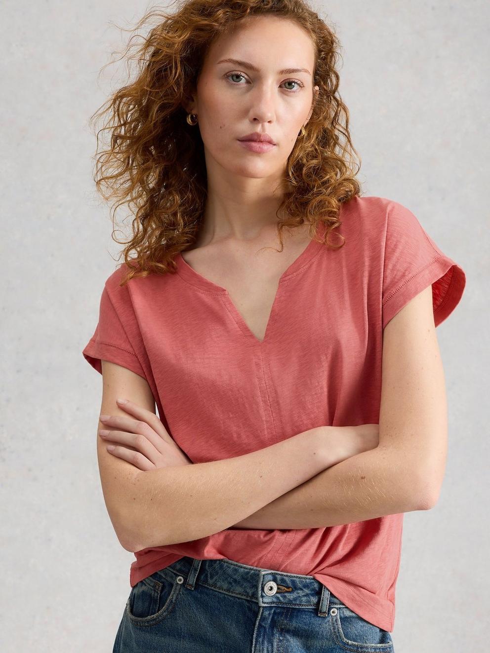 Nelly Notch Neck Short Sleeve T-Shirt