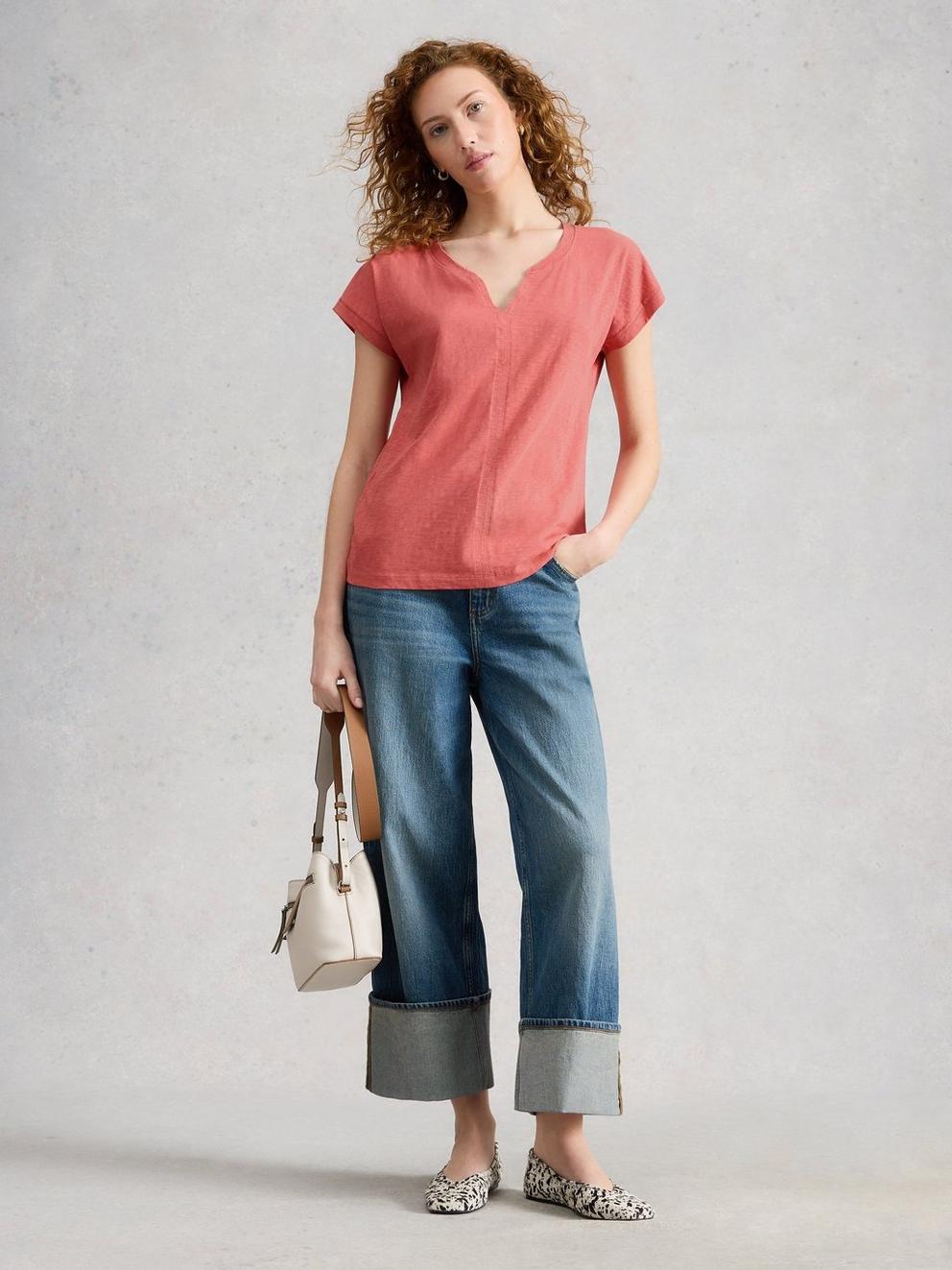 Nelly Notch Neck Short Sleeve T-Shirt