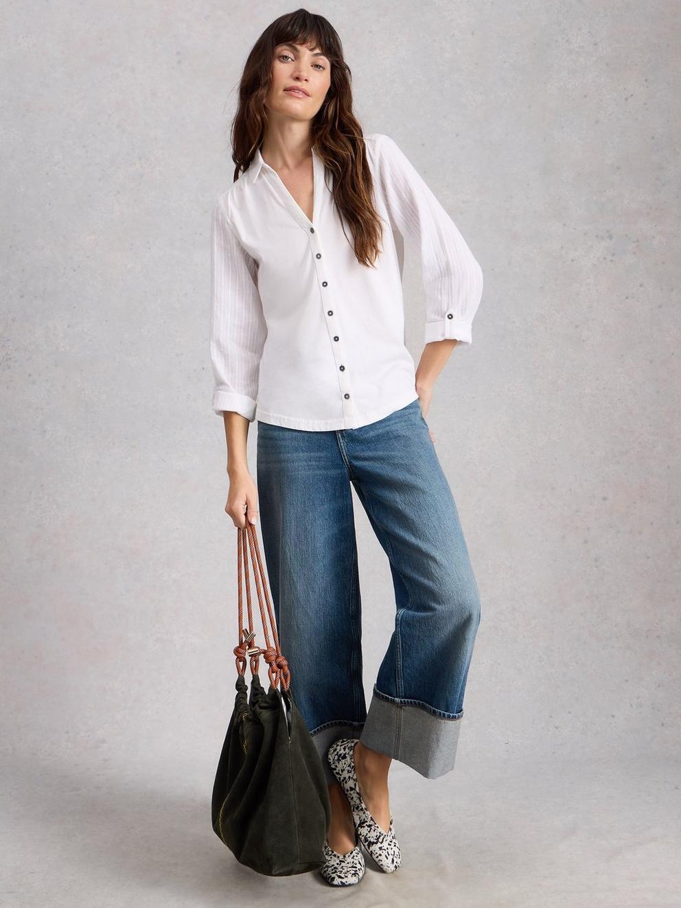 Annie Mix Jersey Collared Shirt