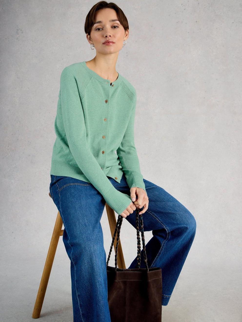 Lulu Crew Neck Long Sleeve Cardigan