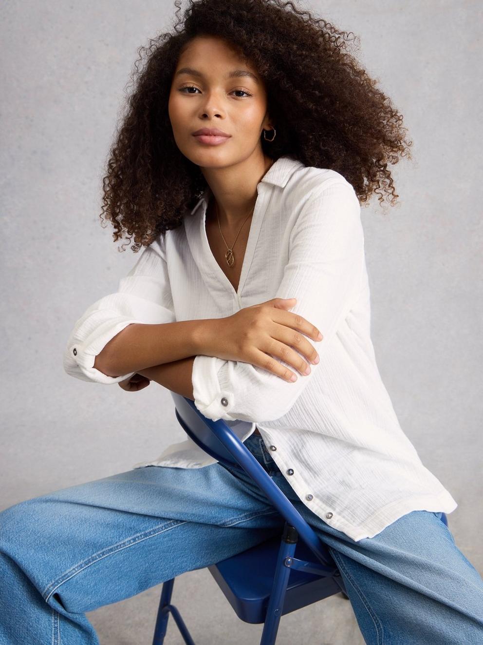Annie Double Cloth Collared Longline