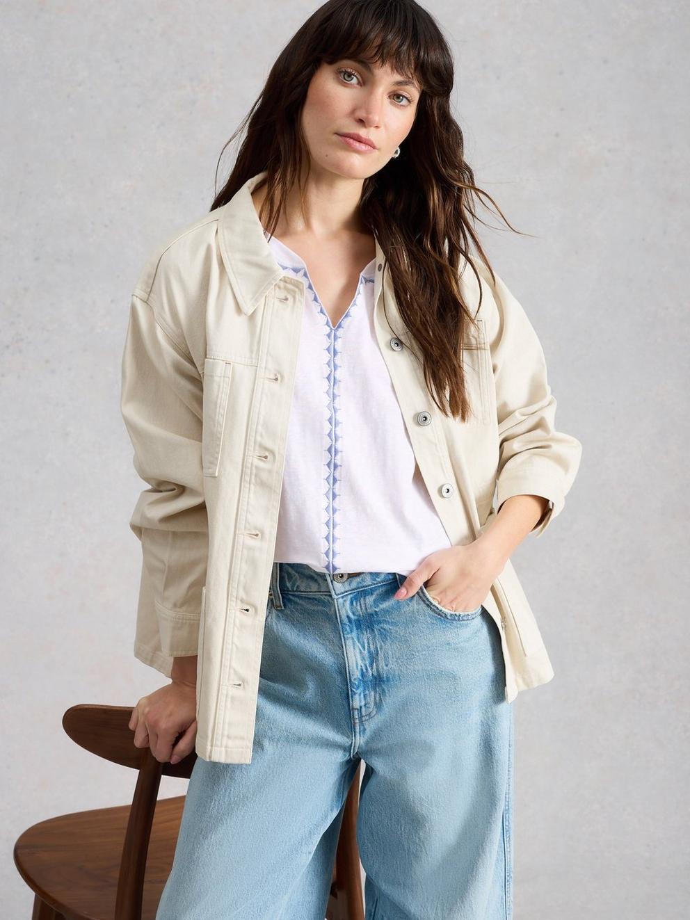 Nelly Plain Embroidered Tee