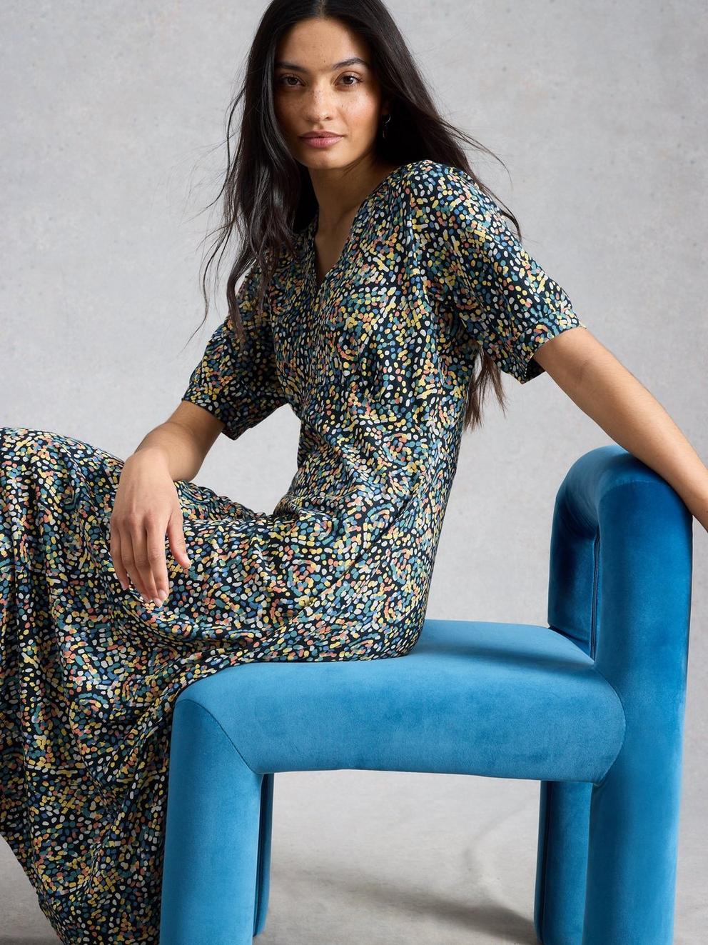 Megan Jersey Short Sleeve Midi Dress