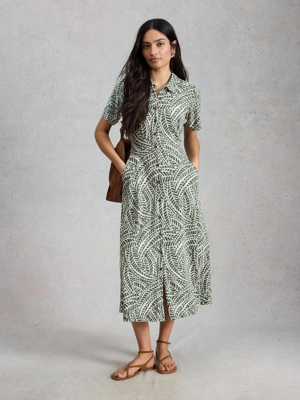 Rua Jersey Collared Midi Dress