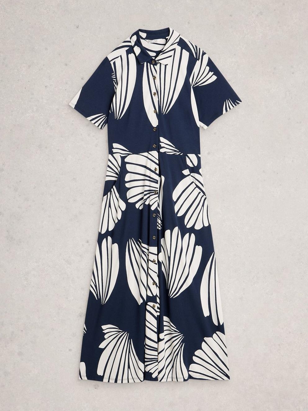 Rua Jersey Collared Midi Dress