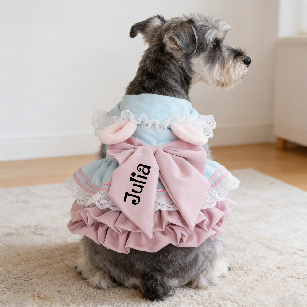 Personalisiertes Namens-Hundehalstuch mit Schleife | inPet27