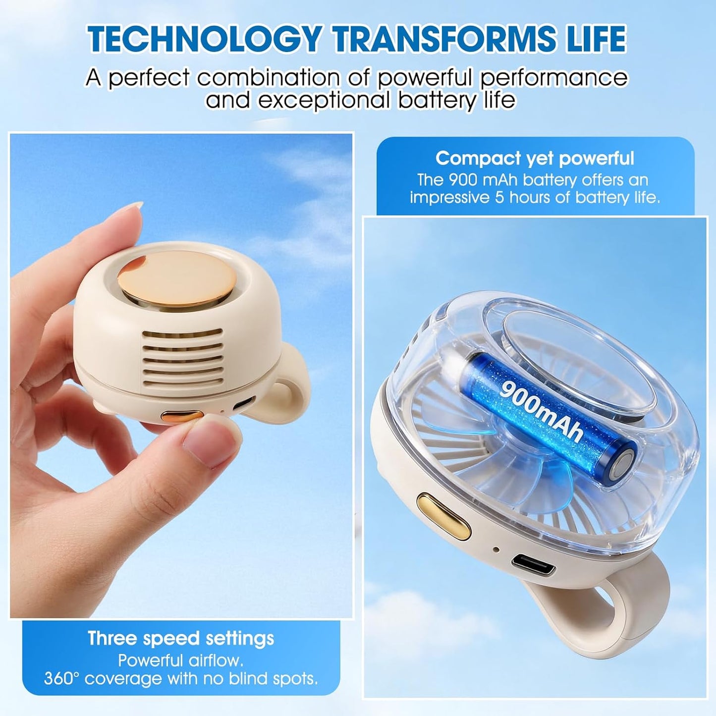 Portable Silent Mini Bladeless Fan Clip