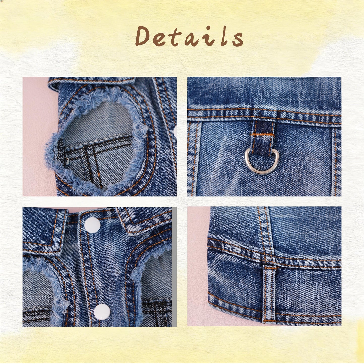 Personalized Embroidered Name Pet Denim Vest | inCloth63