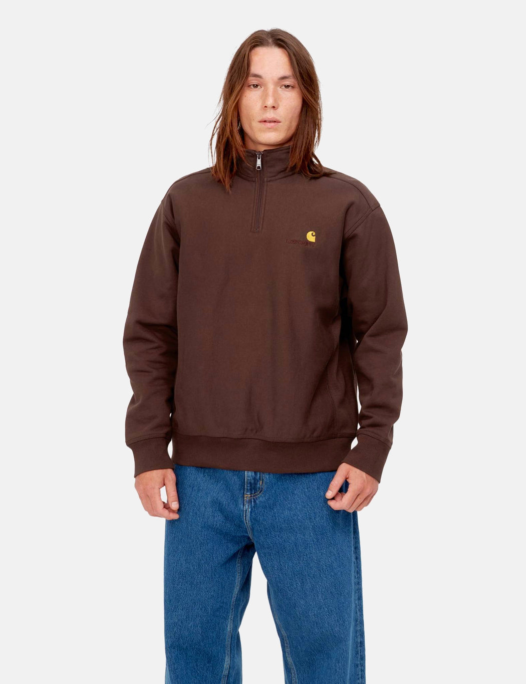 Half Zip American Script Sweatshirt - Enzianblau