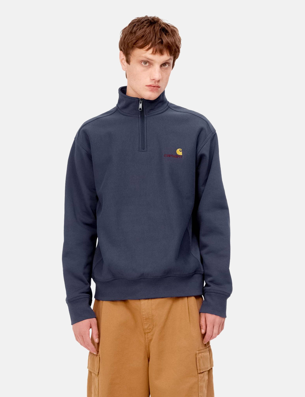 Half Zip American Script Sweatshirt - Enzianblau