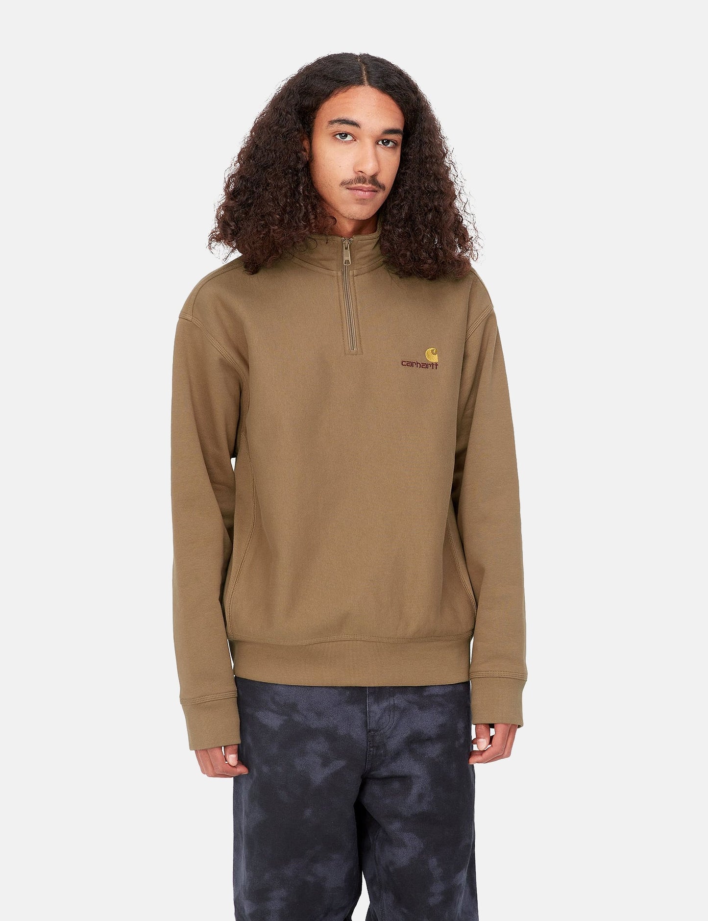 Half Zip American Script Sweatshirt - Enzianblau