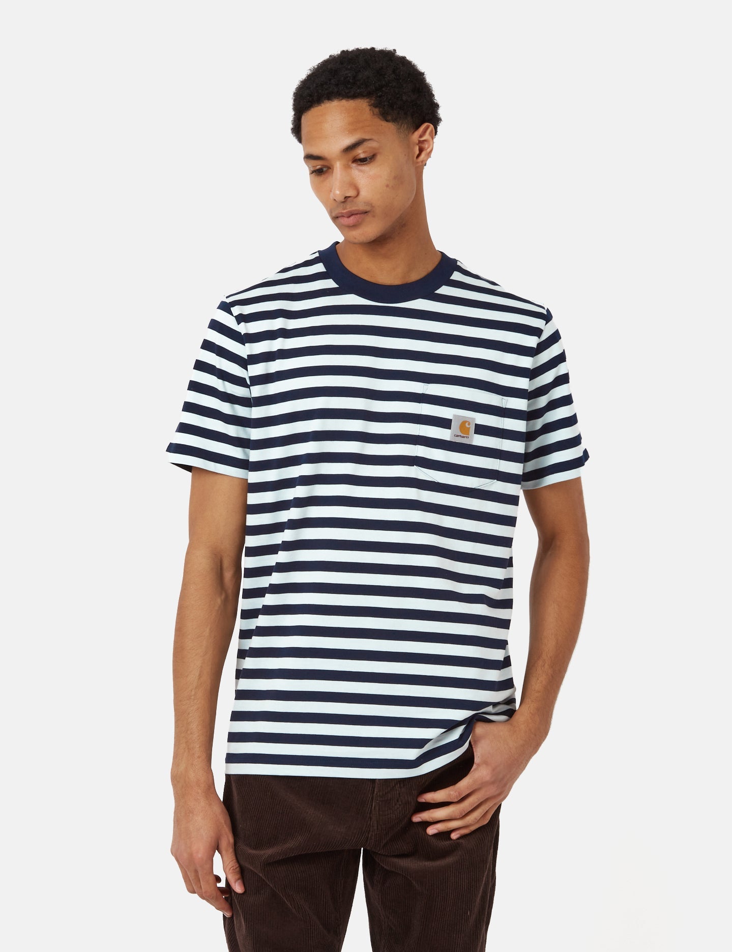 T-Shirt Scotty Stripe Pocket (Regular) – Atom Blue/Icarus Blue