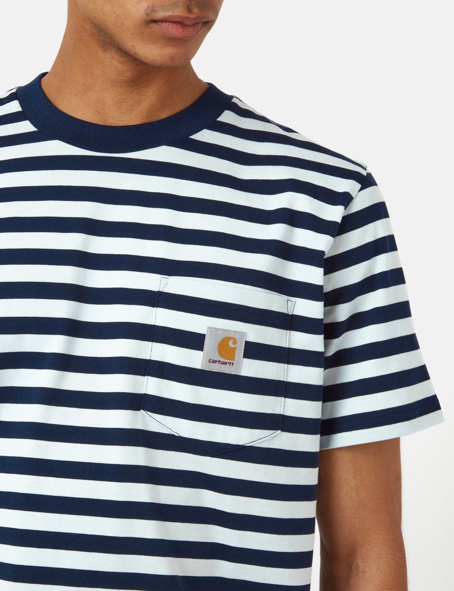 T-Shirt Scotty Stripe Pocket (Regular) – Atom Blue/Icarus Blue