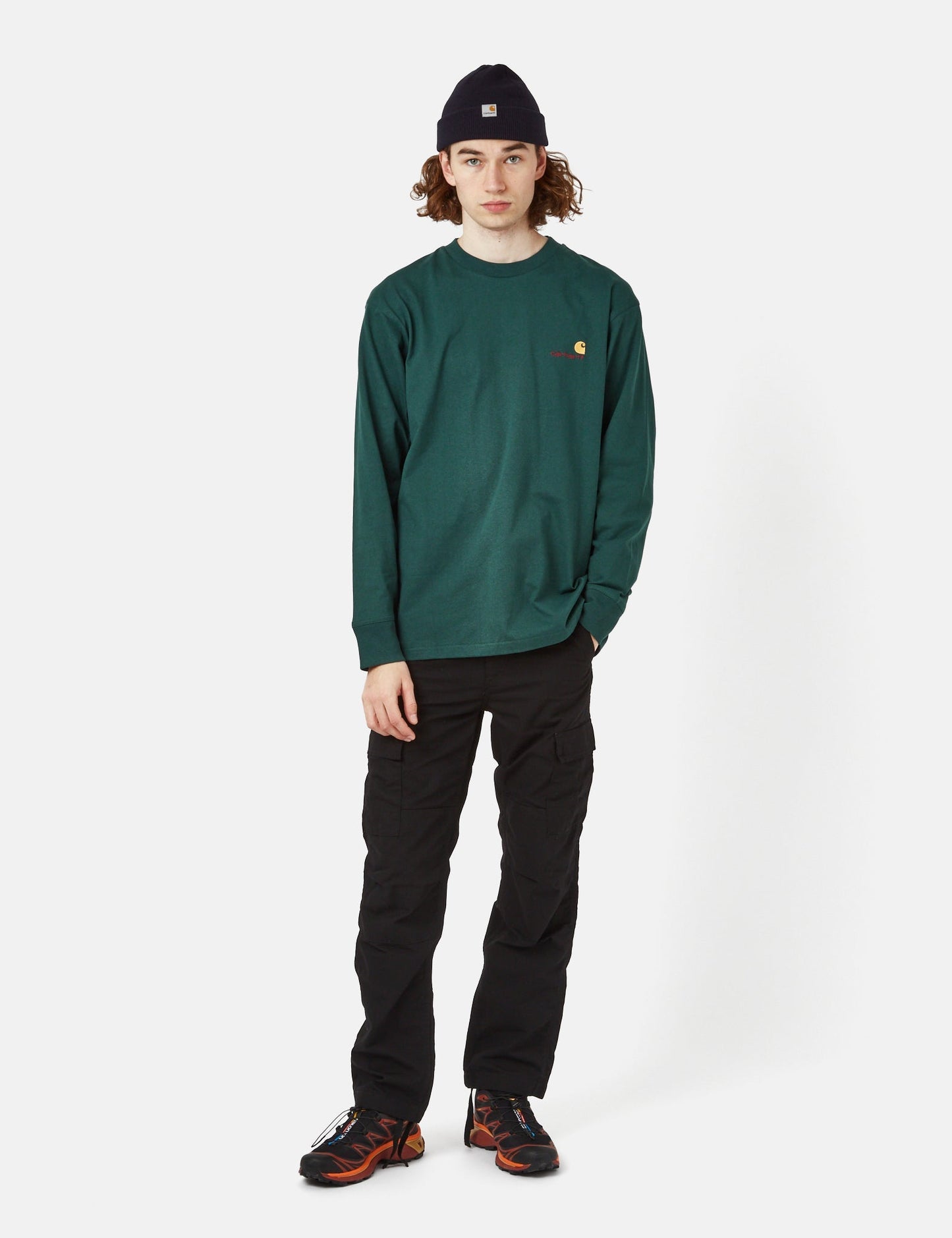 American Script Langarm-T-Shirt (Bio) - Botanic Green