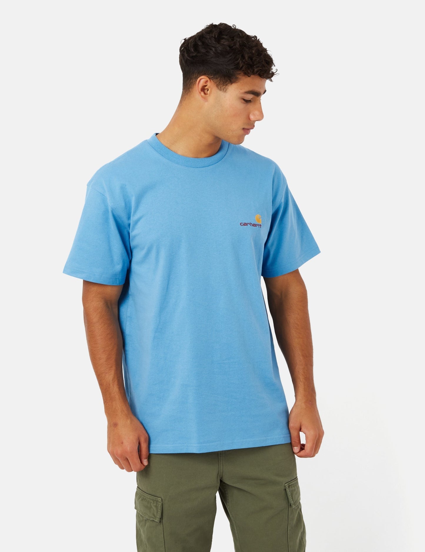 American Script T-Shirt (Bio) - Piscine Blue