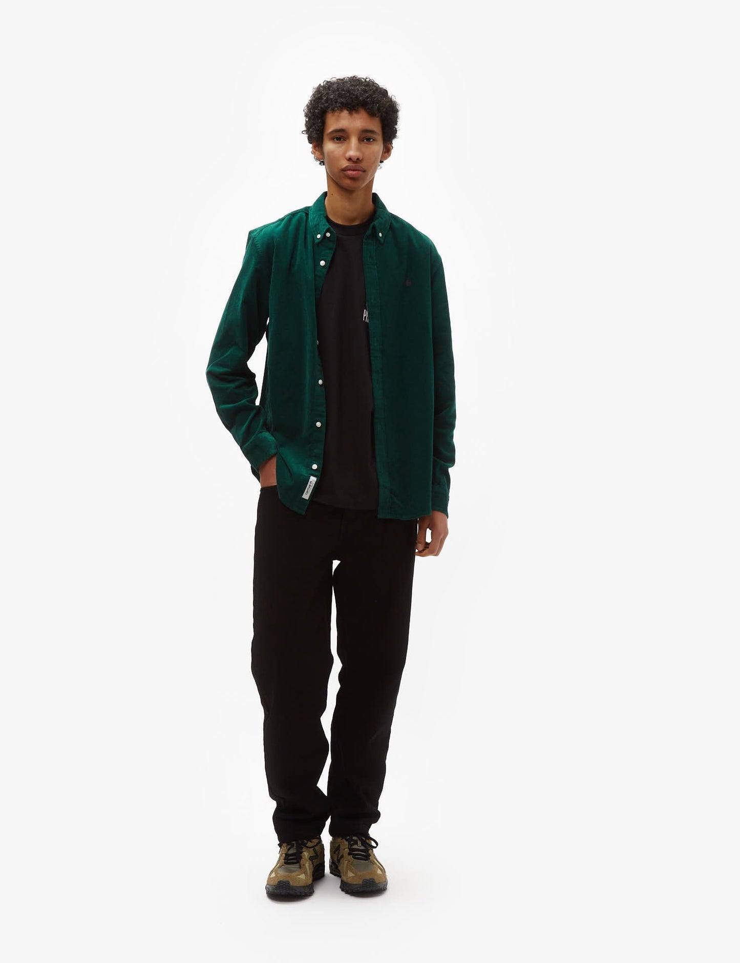 Chemise en velours côtelé Madison - Vert cerfeuil