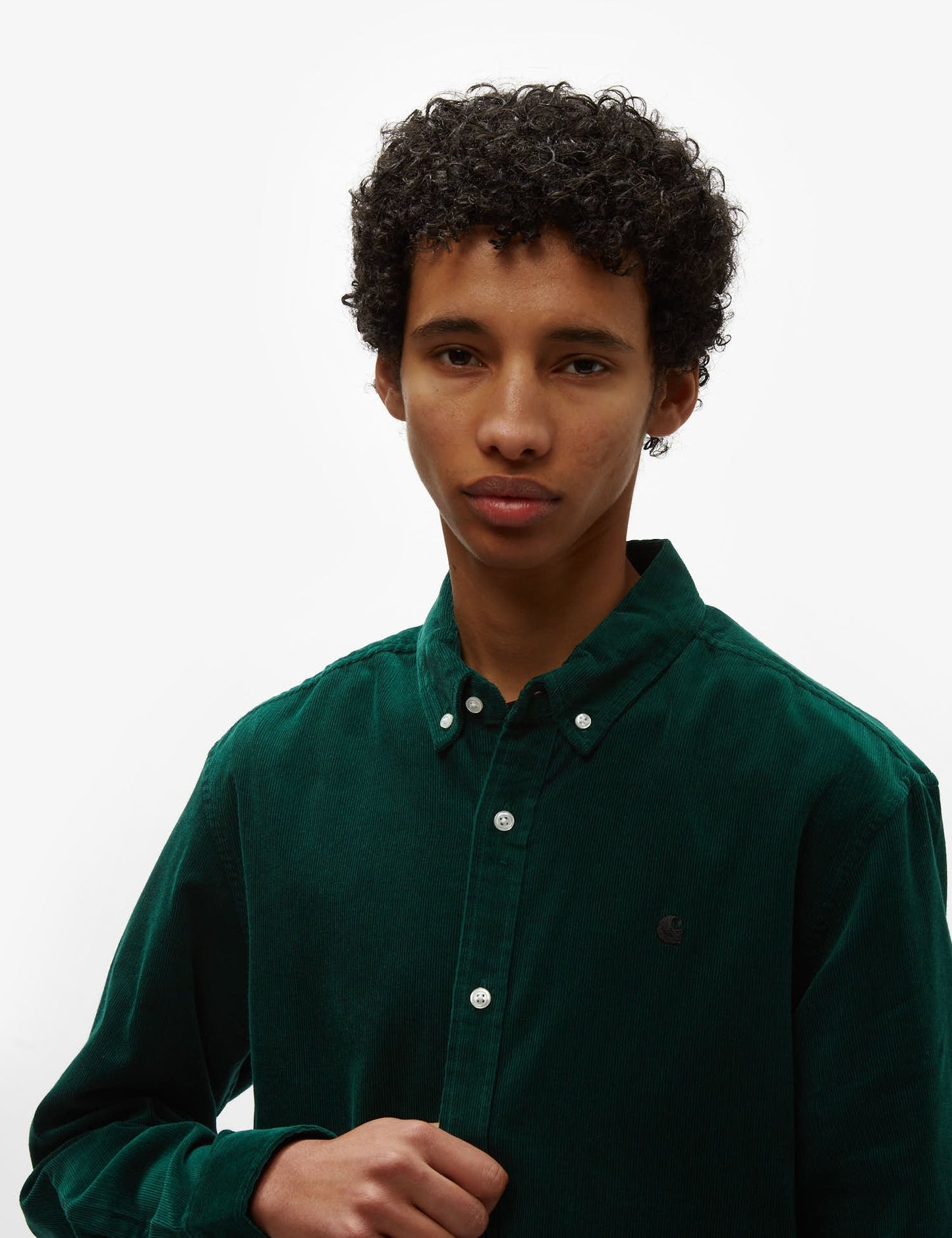 Chemise en velours côtelé Madison - Vert cerfeuil